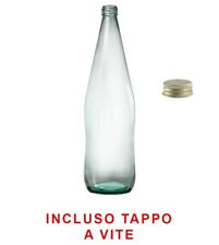 20 BOTTIGLIE di VETRO trasparente da 1 litro con avvitatura + tappi inclusi