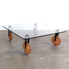 Coffee table in the style of Gae Aulenti for Fontana Arte, 1980s - monoattico