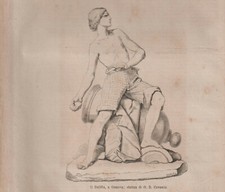 GENOVA STATUA IL BALILLA XILOGRAFIA INCISIONE DALLA ILLUSTRAZIONE POPOLARE '800