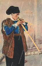 de17 cartolina costumi sardi  s.antioco suonatore di launeddas