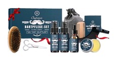 Set Barba Uomo 10 in 1 Regalo Completo con Olio, Shampoo, Balsamo e Accessori