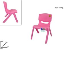 SEDIA SEDIOLINA IN PLASTICA PER BAMBINI BABY COLORE ROSA CM 33X36X48 H