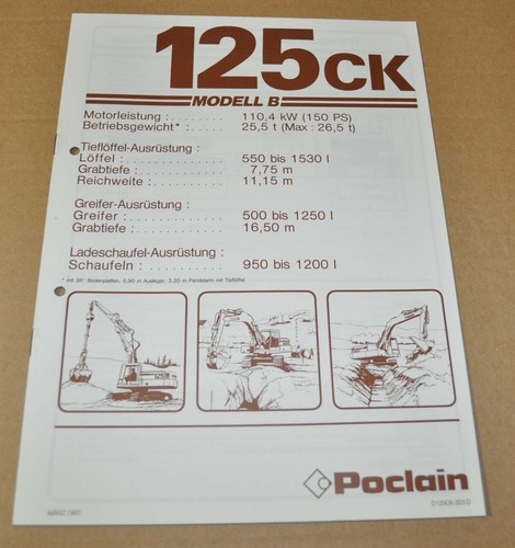 Brochure specifiche escavatore