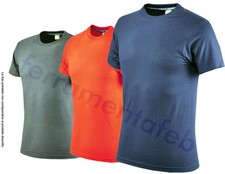 MAGLIETTA T-SHIRT PURO COTONE 100% SEMPLICE ARANCIONE O BLU O GRIGIA ANTRACITE