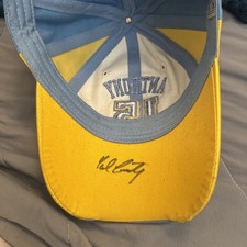 Cappello NBA Carmelo Anthony autentico autografo su Denver Nuggets con etichette