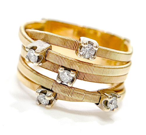 Anello marco bicego file oro - anello, 5