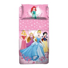 Completo lenzuola Copriletto Principesse Disney per letto Singolo AB667