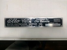 Riproduzione Elto Ruddertwin Motore Fuoribordo Alluminio Targa Dati