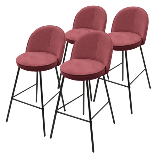 Set sgabelli bar rosso - 4, in