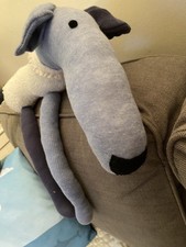 Calzino grigio blu fatto a mano cucciolo cane muso lungo levriero frusta lungo 26"