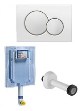 GEBERIT CASSETTA SCARICO INCASSO WC UNICA+ PLACCA SIGMA 01 BIANCA E CANOTTO