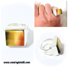 Anello  Argento 925 Con Pietra da Donna e uomo Chevalier   artigianale