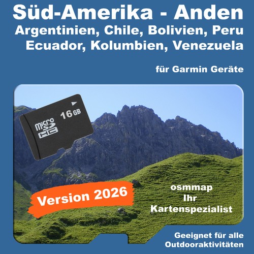 Mappa ande sud - ande, america