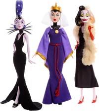Disney Villains Evil Queen, Crudelia De Vil e Yzma Fashion Dolls Confezione da 3 (HFR56)