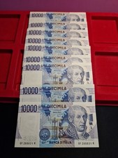 LOTTO 9 BANCONOTE 10000 LIRE