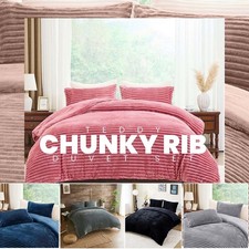 Set copripiumino in pile teddy super morbido a costine grosso con federa/e