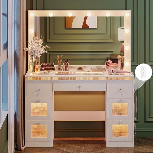 Scrivania vanity con specchio - scrivania,