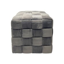 Pouf cubo intrecciato - , velluto