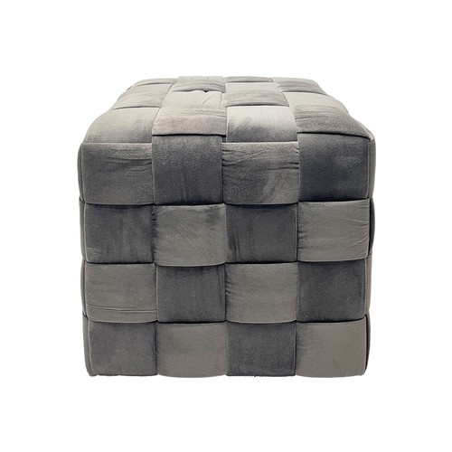 Pouf cubo intrecciato velluto