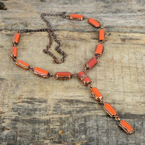 Collana elettroformata corallo - collana,