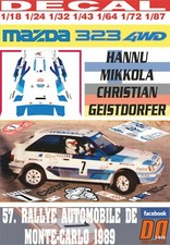 DECAL MAZDA 323 4WD H.MIKKOLA R. MONTECARLO 1989 4th (04)