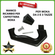 Ricambi per caffettiera 2 - 3 tazze manico e pomello moka ricambio plastica nero
