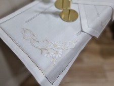 completo centrini ricamati a mano in misto lino 3 pezzi