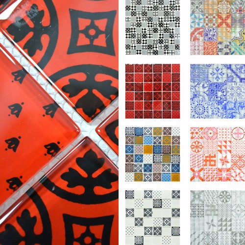 Retrò mosaico vetro - mosaico, in