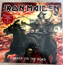 IRON MAIDEN - DEATH ON THE ROAD first press 2 LP STICKER