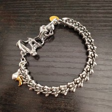 Bracciale Osso Teschio Gotico Punk Uomo Bracciale Cool Accessorio Gioielli
