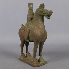 Statua Cinese Cavallo Terracotta Patinata Stile Tang Collezione Vintage XX Sec.