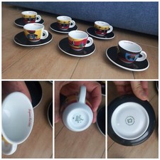 Set 6 tazzine Ancap VERGNANO RED 2003 porcellana + piattino Apulum