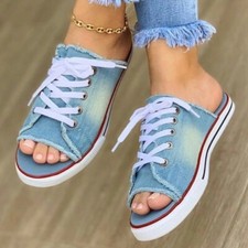 Sandali De Lona Para Mujer