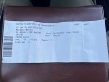 BIGLIETTO ORIGINALE MILAN-DINAMO ZAGABRIA 2022/2023 UEFA CHAMPIONS LEAGUE UFFICIALE