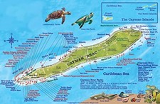 CAYMAN BRAC ISLAND DIVE MAP &
