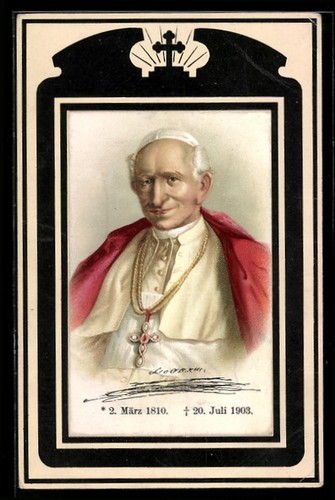 Cartolina ritratto papa leone - papa,