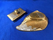 antico calamaio in bronzo anni