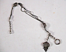 L68-CATENA OROLOGIO TASCA-ARGENTO SALI SCENDI-WATCH ANTICO UOMO ORARIO FORNITURA