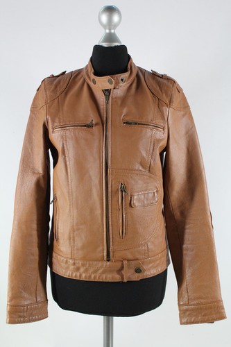 Fishbone giacca pelle - , marrone