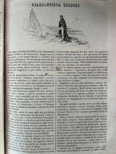 Raro Articolo di stampa d'epoca con incisione xilografia 1843 G.B. Belzoni