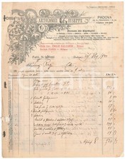 1924 PADOVA Via S. Francesco - Giuseppe BARTOLOMEI Officina meccanica - Fattura