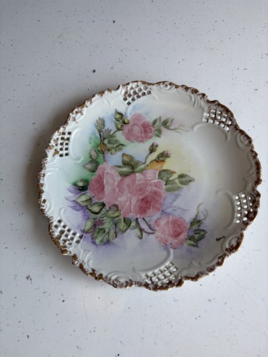 Piatto reticolato dipinto - , a