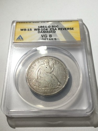 Raro mezzo dollaro csa 1861o - raro,
