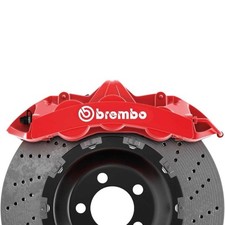 6 ADESIVI BREMBO STYLE KIT pinze freno stickers auto moto PRESPAZIATI 10cm E 8cm
