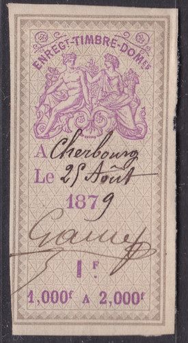 Timbre france 1879 - 1879, fiscal