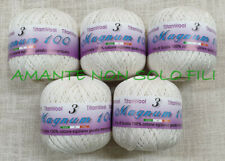 Lotto di 5 gomitoli da 100 gr. FILO DI SCOZIA N°3 per lavori ad uncinetto AVORIO
