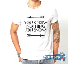 T-SHIRT MAGLIETTA YOU KNOW NOTHING JON SNOW GAME OF THRONES TRONO DI SPADE STARK