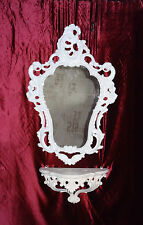 Specchio Muro con Ripiano Console Come Set 50X76 Antico Barocco Bianco 118S