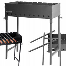 Mangal Gril Spiedini Alto Barbecue a Carbone Barbecue da Giardino Acciaio 4mm Valigetta Pieghevole