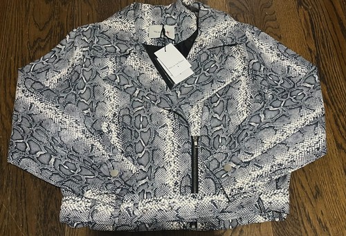 Giacca pelle serpente blu - pelle,
